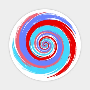 Colorful swirl  - red and blue color Magnet